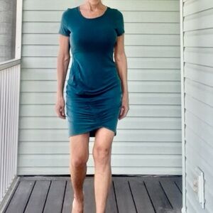 Ultra Flirt Blue Ruched Mini Dress